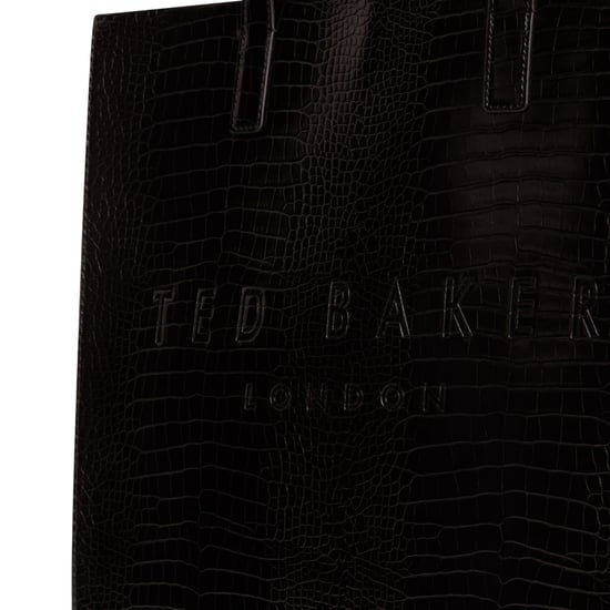 Bolso Grande Ted Baker Con Efecto Cocodrilo Y Diseño Icónico En Color Negro - Image 3