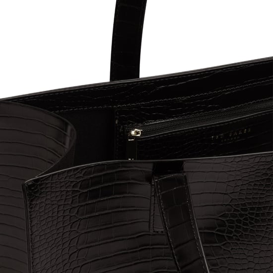 Bolso Grande Ted Baker Con Efecto Cocodrilo Y Diseño Icónico En Color Negro - Image 4