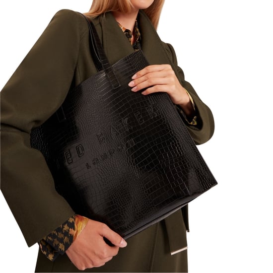 Bolso Grande Ted Baker Con Efecto Cocodrilo Y Diseño Icónico En Color Negro - Image 5