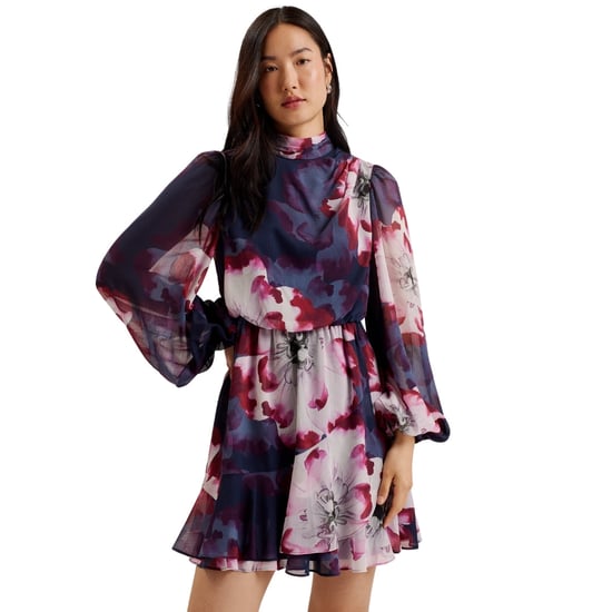 Vestido Azul Marino De Manga Larga Con Estampado Aracely De Ted Baker - Image 2