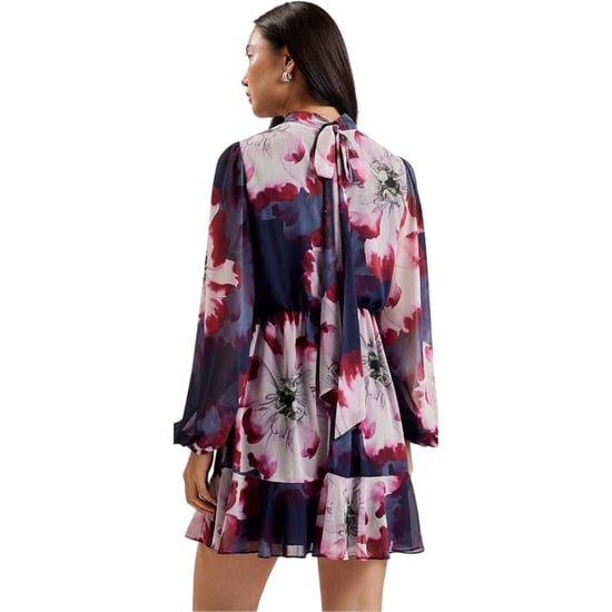 Vestido Azul Marino De Manga Larga Con Estampado Aracely De Ted Baker - Image 3