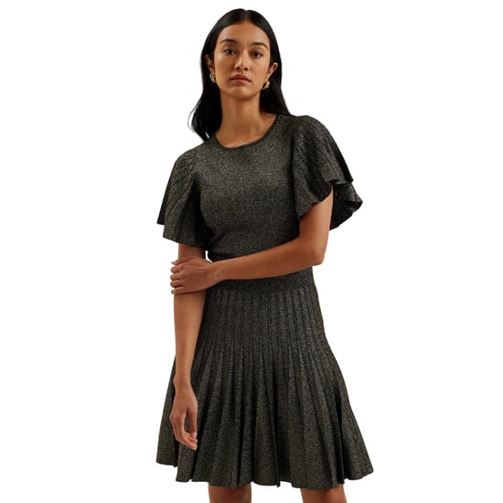 Vestido De Punto Negro Con Mangas Acampanadas Estilo Ángel Metalizado Madison De Ted Baker - Image 2