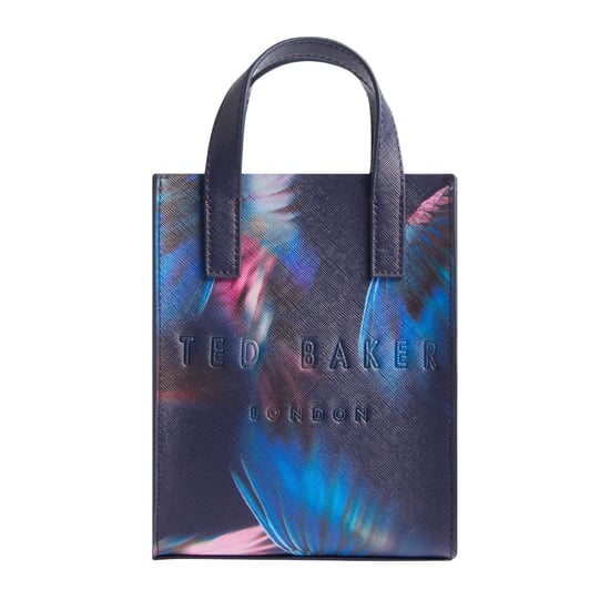 Bolso Mini Icon Azul Marino Con Estampado De Plumas Feacon De Ted Baker - Image 1