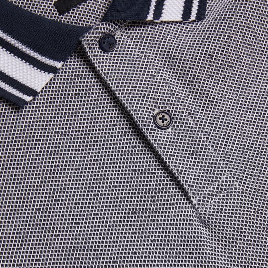 Polo Azul Marino Texturizado De Corte Regular Ted Baker Phenes - Image 5