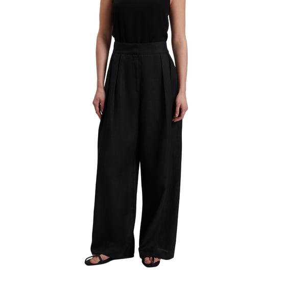 Pantalones Negros De Lino De Talle Alto Kyfaat De Ted Baker - Image 3