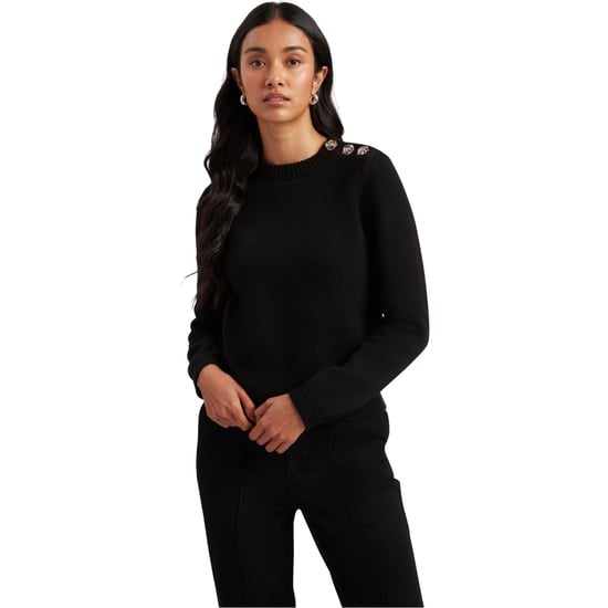 Jersey Negro De Manga Larga Con Cuello Redondo Y Botones Janha Rose De Ted Baker - Image 2
