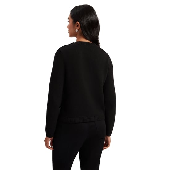 Jersey Negro De Manga Larga Con Cuello Redondo Y Botones Janha Rose De Ted Baker - Image 3