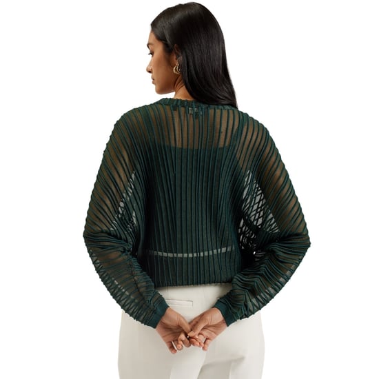 Top De Punto Verde Oscuro Con Rayas Transparentes Nelly De Ted Baker - Image 2
