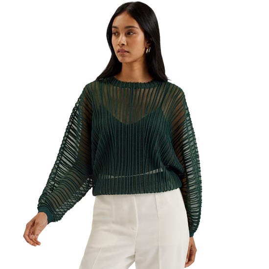 Top De Punto Verde Oscuro Con Rayas Transparentes Nelly De Ted Baker - Image 4
