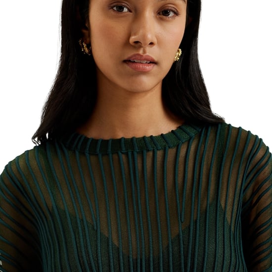 Top De Punto Verde Oscuro Con Rayas Transparentes Nelly De Ted Baker - Image 5