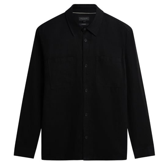 Sobrecamisa Negra De Lino Shaww Delave De Ted Baker - Image 1