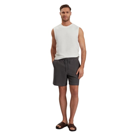 Pantalones Cortos Ted Baker Ladislo Regular De Algodón Gris Con Cordón Ajustable - Image 3