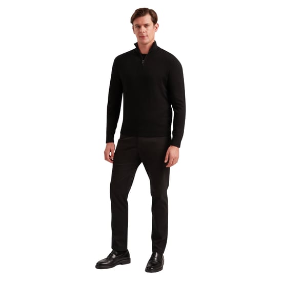 Jersey Negro De Media Cremallera Con Lana Merino Limehas De Ted Baker - Image 3