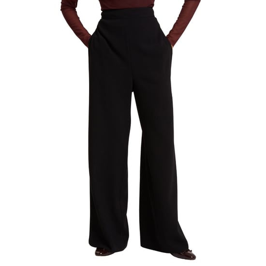 Pantalón De Crepé Negro De Pierna Ancha Con Detalle De Ribete Gorjja De Ted Baker - Image 2