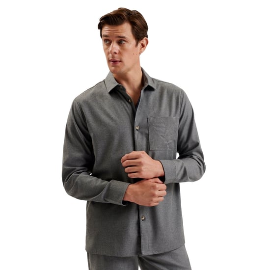 Camisa Extragrande De Mezcla De Lana Gris Claro Ted Baker Gaius - Image 2