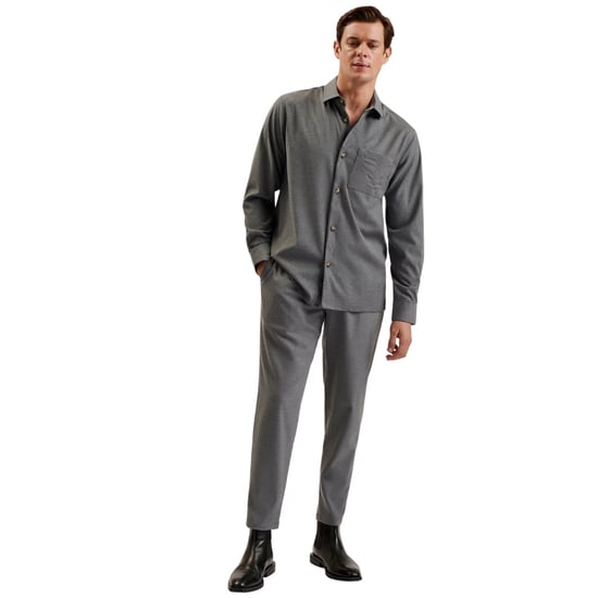 Camisa Extragrande De Mezcla De Lana Gris Claro Ted Baker Gaius - Image 3
