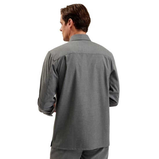 Camisa Extragrande De Mezcla De Lana Gris Claro Ted Baker Gaius - Image 5