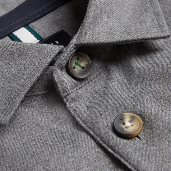Camisa Extragrande De Mezcla De Lana Gris Claro Ted Baker Gaius - Image 6