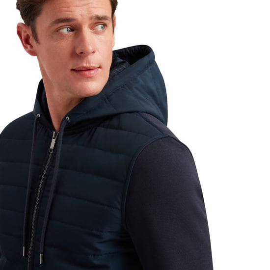 Sudadera Con Capucha Acolchada Y Cremallera Ted Baker Adburys Regular Azul Marino - Image 3