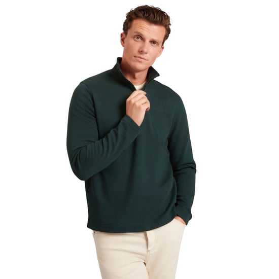 Media Cremallera Verde Oscuro Con Ribete De Panal De Abeja De La Marca Ted Baker Crabtre - Image 2