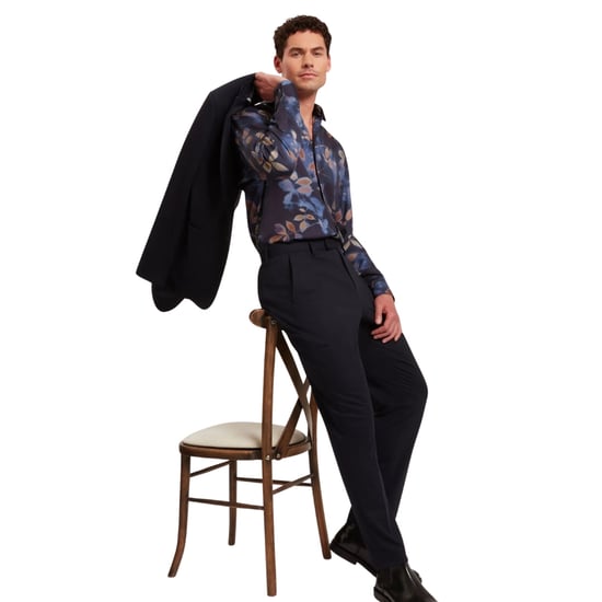 Camisa Azul Marino Con Estampado De Sombra De Hojas Y Corte Regular Ted Baker Kalmill - Image 5