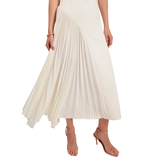 Vestido De Punto Sin Mangas Color Marfil Ted Baker Azzina Con Panel Plisado - Image 5