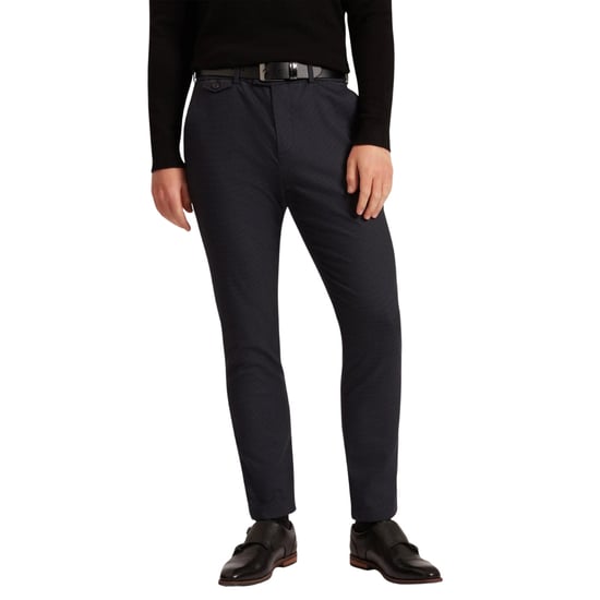 Pantalones Ajustados De Pata De Gallo Azul Marino De Ted Baker Brunit - Image 2