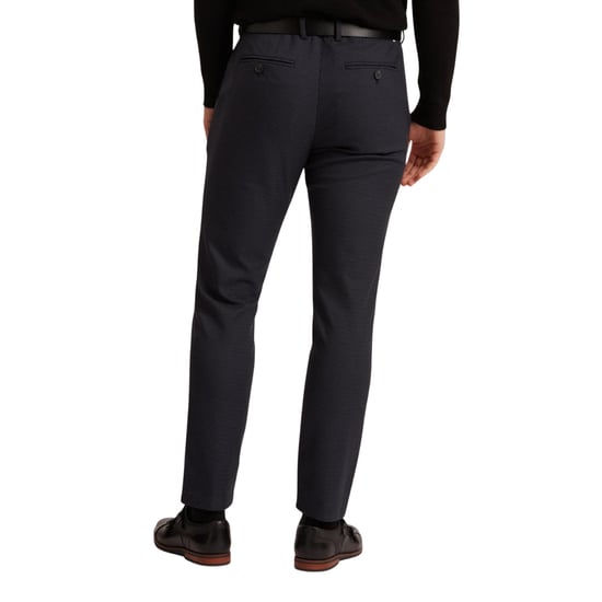 Pantalones Ajustados De Pata De Gallo Azul Marino De Ted Baker Brunit - Image 3