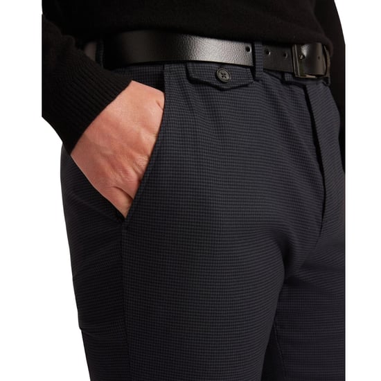 Pantalones Ajustados De Pata De Gallo Azul Marino De Ted Baker Brunit - Image 6