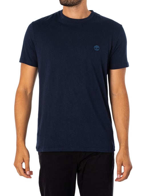 Timberland Camiseta Ajustada Con Logotipo Bordado, Azul - Image 1