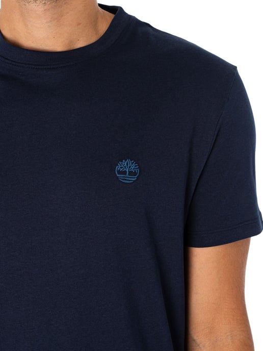 Timberland Camiseta Ajustada Con Logotipo Bordado, Azul - Image 4