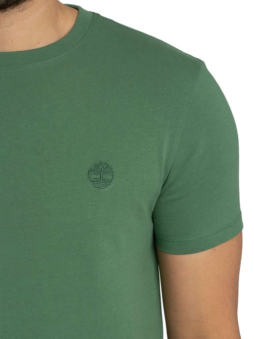 Timberland Camiseta Ajustada Con Logotipo Bordado, Verde - Image 4