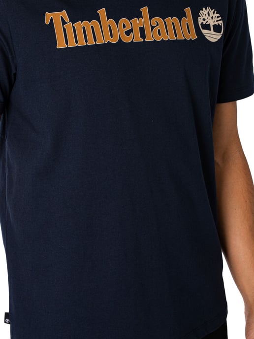 Timberland Camiseta Con Logo Lineal, Azul - Image 4