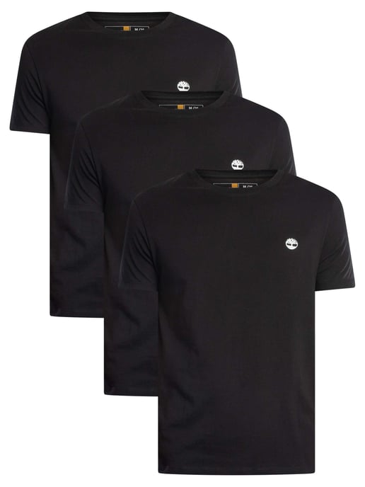 Timberland Paquete De 3 Camisetas Ajustadas Dunstan River, Negro - Image 1