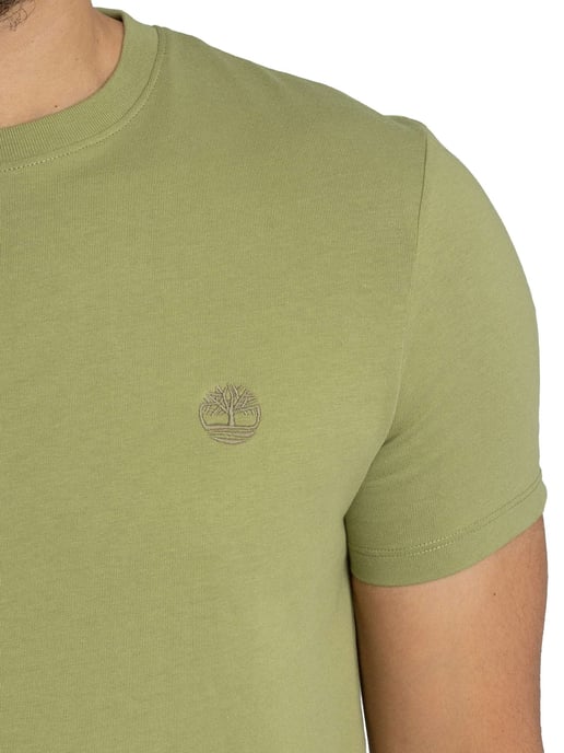 Timberland Camiseta Ajustada Con Logotipo Bordado, Verde - Image 4