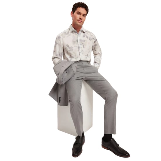 Camisa Blanca Ted Baker Kalmill De Corte Regular Con Estampado De Sombra De Hojas - Image 5