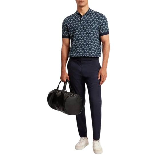 Polo Azul Marino De Punto Jacquard Geométrico Melvvin De Ted Baker - Image 4