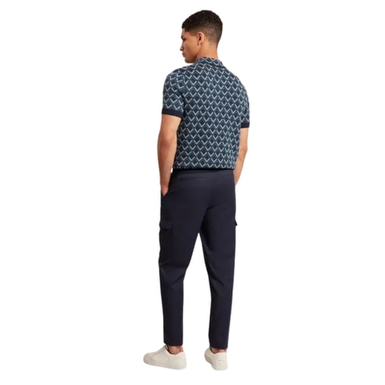 Polo Azul Marino De Punto Jacquard Geométrico Melvvin De Ted Baker - Image 5