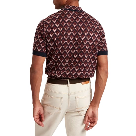 Polo De Punto Jacquard Geométrico Melvvin De Ted Baker Color Granate - Image 3