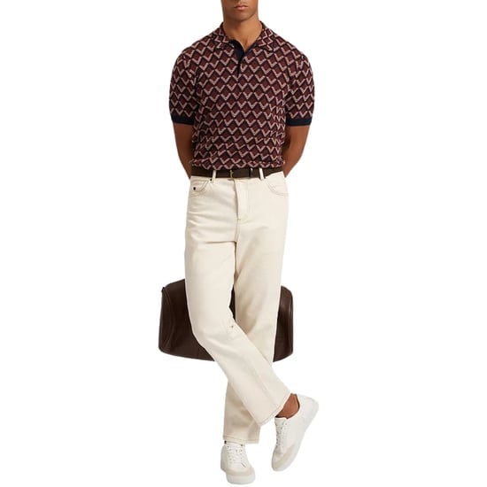 Polo De Punto Jacquard Geométrico Melvvin De Ted Baker Color Granate - Image 5