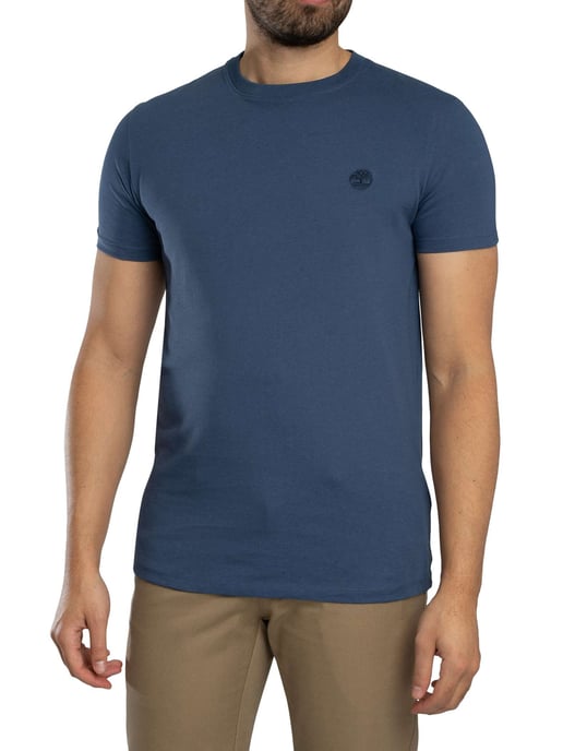 Timberland Camiseta Ajustada Con Logotipo Bordado, Azul - Image 1