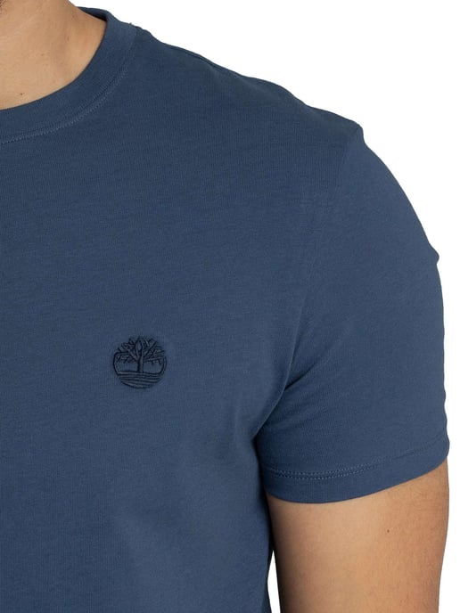 Timberland Camiseta Ajustada Con Logotipo Bordado, Azul - Image 4