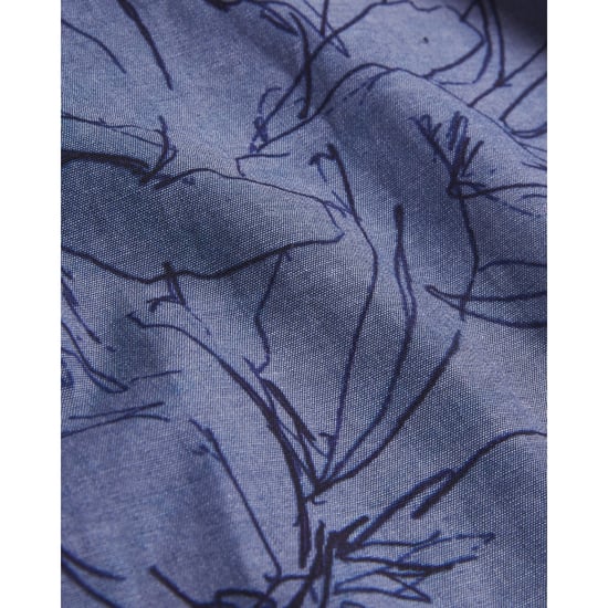 Camisa Azul Oscuro De Chambray Con Estampado Floral Terroni Regular De Ted Baker - Image 4