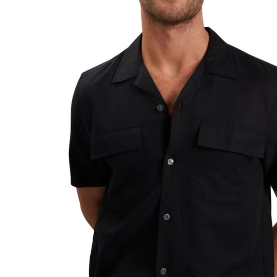 Camisa Negra De Doble Bolsillo De Corte Regular De Ted Baker - Image 3