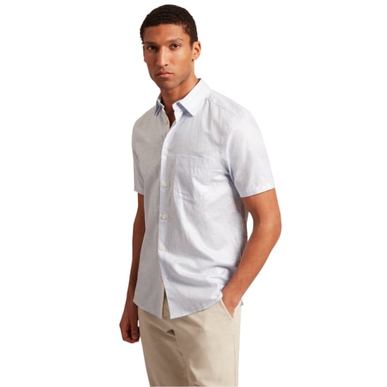 Camisa De Lino Azul Claro Palomas De Ted Baker - Image 3
