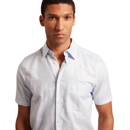 Camisa De Lino Azul Claro Palomas De Ted Baker - Image 6