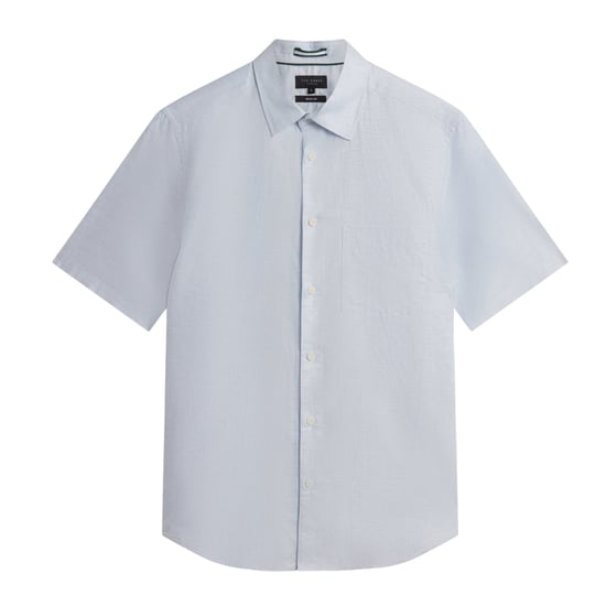 Camisa De Lino Azul Claro Palomas De Ted Baker - Image 1