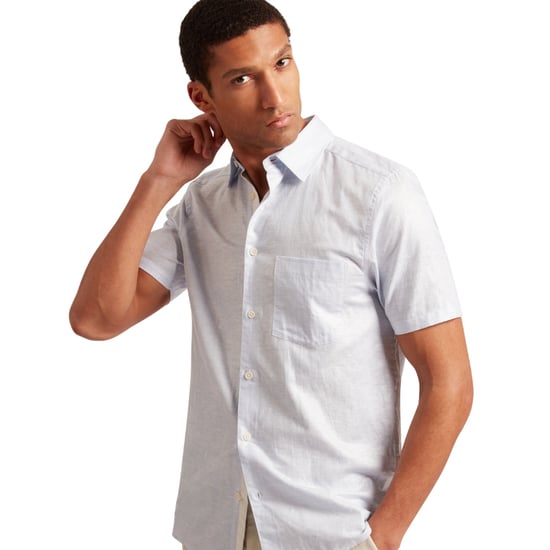 Camisa De Lino Azul Claro Palomas De Ted Baker - Image 6
