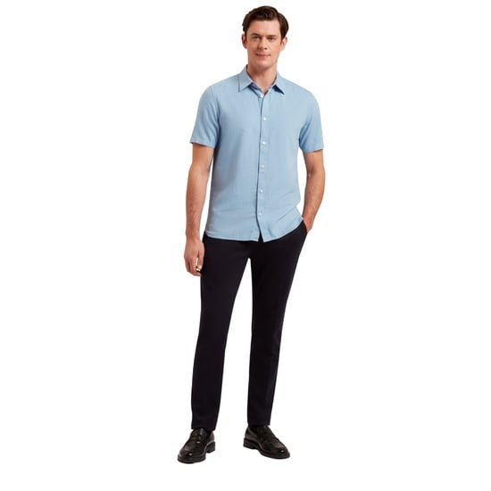 Camisa De Lino Azul Claro Ted Baker Zefre Regular - Image 3