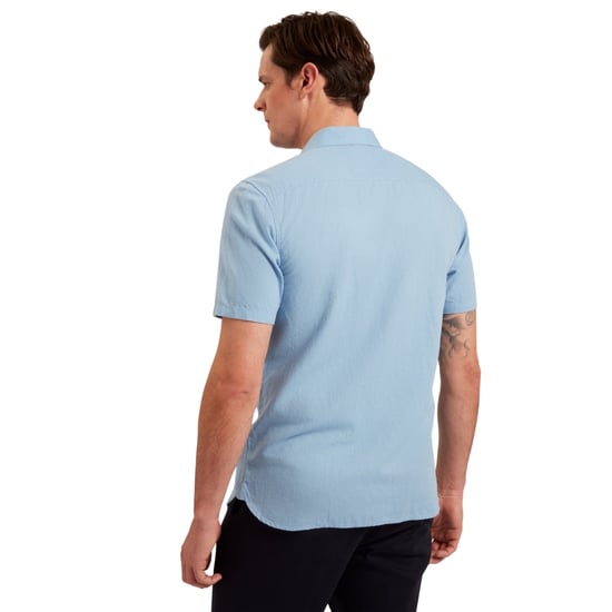 Camisa De Lino Azul Claro Ted Baker Zefre Regular - Image 4